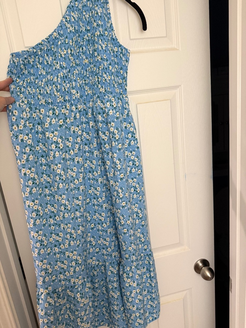 One shoulder Blue Floral Midi Sundress Size L